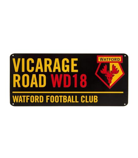 Watford FC Vicarage Road WD18 Street Sign (Black/Yellow/Red) (One Size)