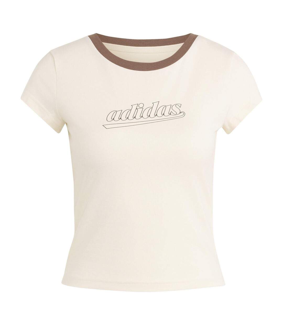 T-shirt Motif/style Contour Du Logo Femme Beige Foncé Adidas-2