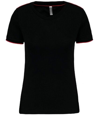 T-shirt professionnel DayToDay pour femme - WK3021 - noir et rouge