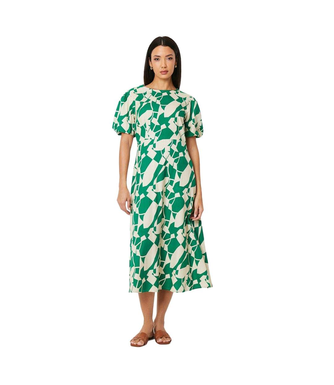 Robe mi-longue femme vert Principles-1