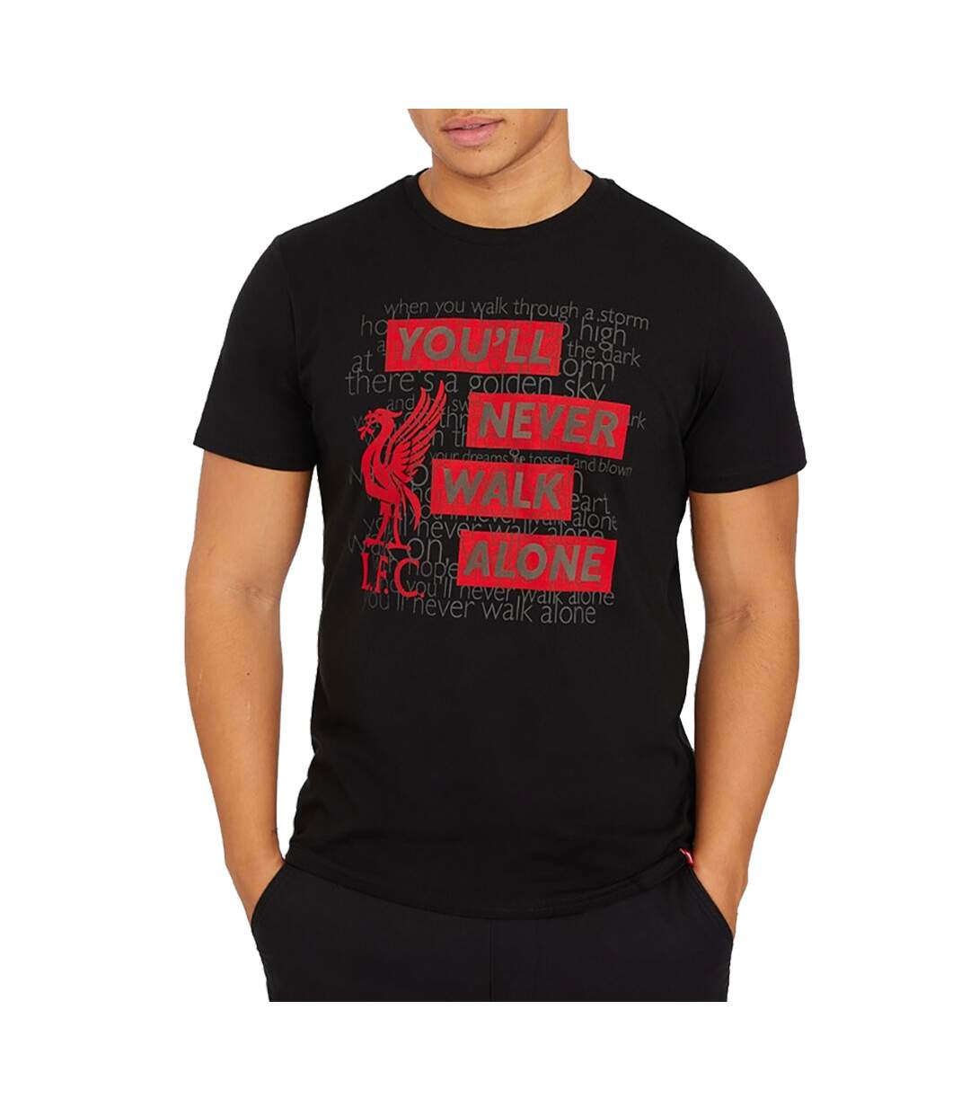 Liverpool FC Mens YNWA Cotton T-Shirt (Black)