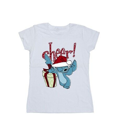 Disney T-shirt en coton Cheer Lilo And Stitch Femme/Femme (Blanc) - UTBI25684
