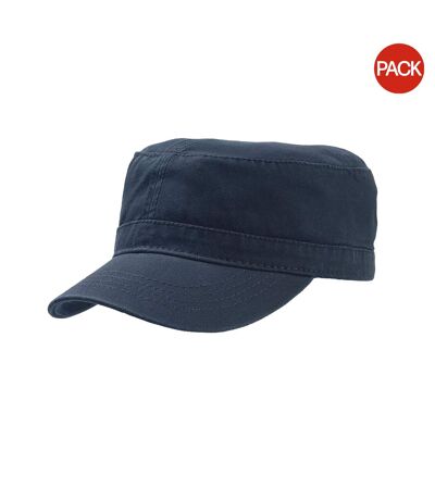Atlantis Chino Cotton Uniform Military Cap (Pack of 2) (Navy) - UTAB430