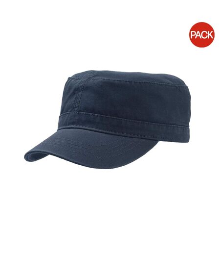 Atlantis Chino Cotton Uniform Military Cap (Pack of 2) (Navy) - UTAB430