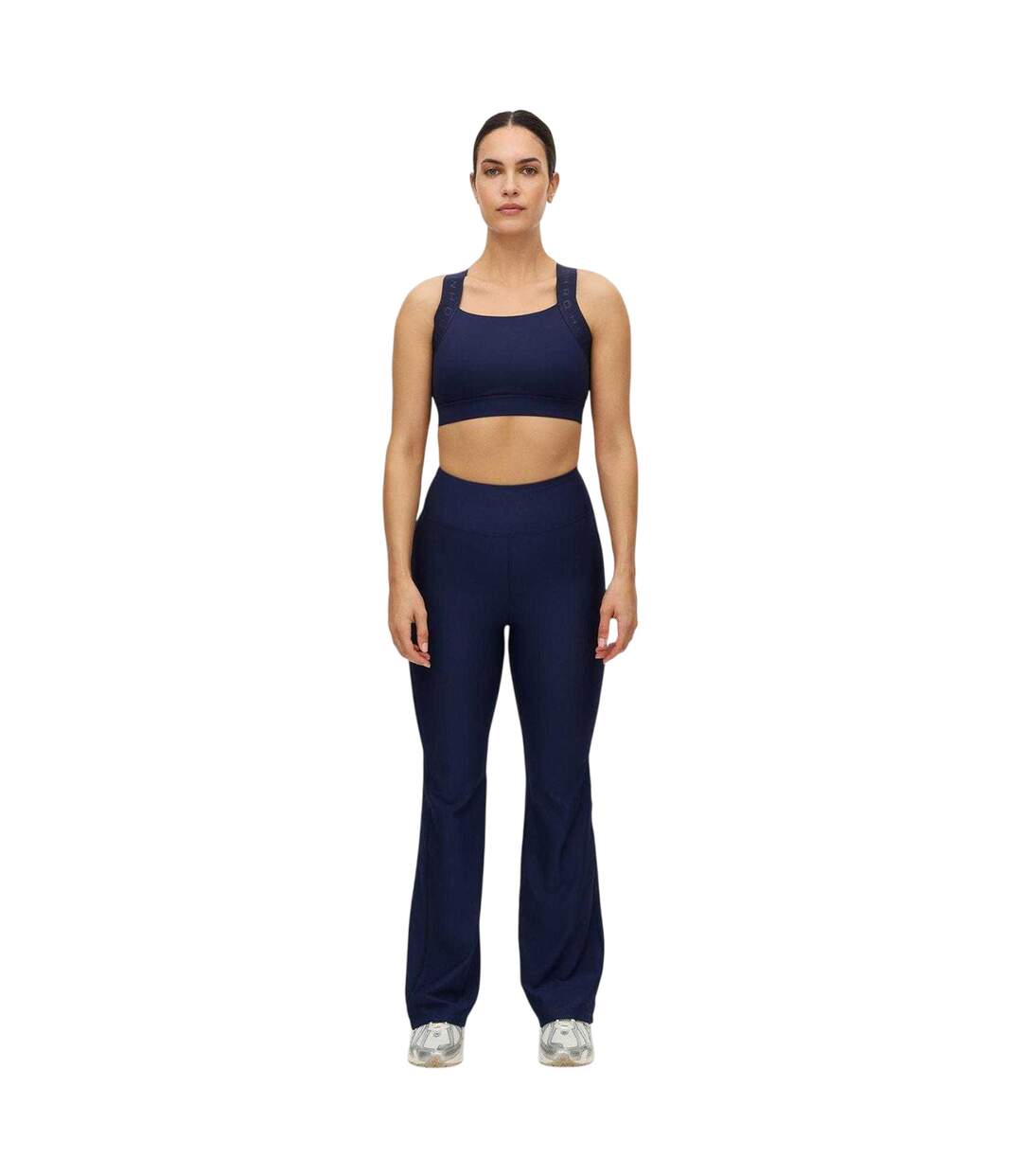 Womens/ladies Performance Flared Gym Leggings Indigo Rohnisch-4