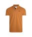 Mens miles pique natural polo shirt caramel Weird Fish