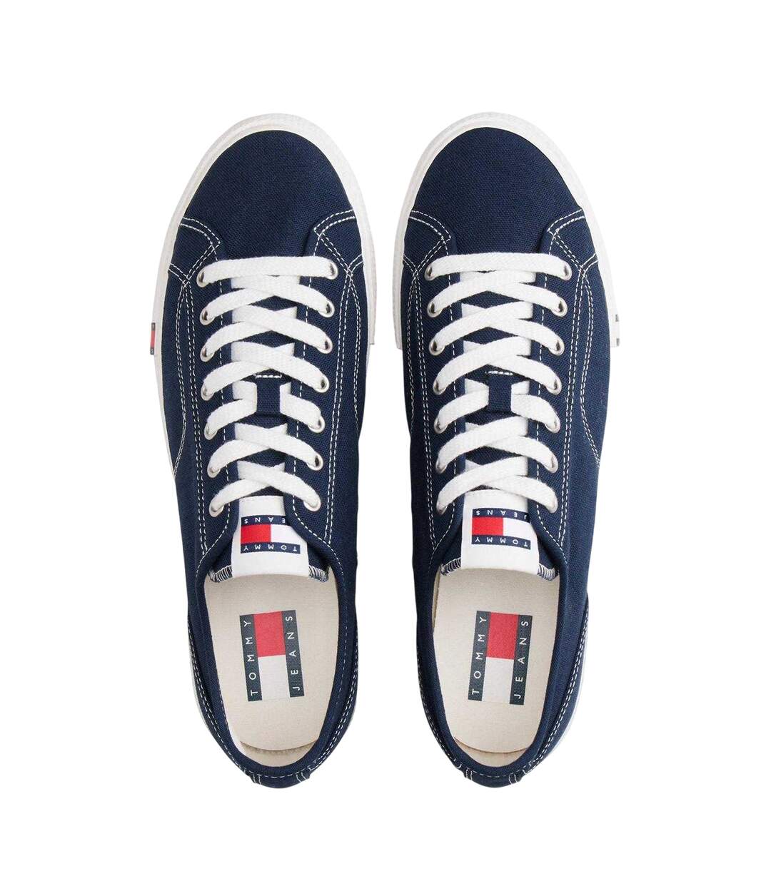 Mens Canvas Flat Trainers Night Navy Tommy Jeans-3