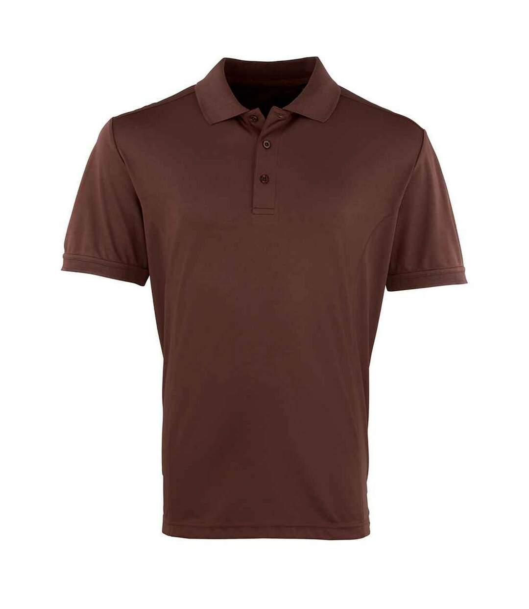 Mens coolchecker pique polo shirt brown Premier-1