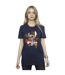 Disney Womens/Ladies Lilo And Stitch Ohana Orange Hibiscus Cotton Boyfriend T-Shirt (Bleu marine) - UTBI30222-2