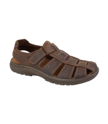 IMAC Mens Waxy Leather Sandals (Brown) - UTDF2158
