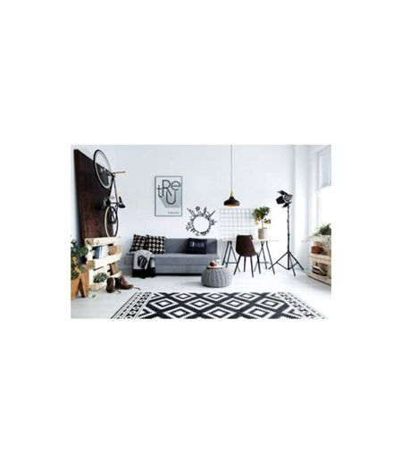Sticker Plat Déco Monde 60cm Noir & Blanc