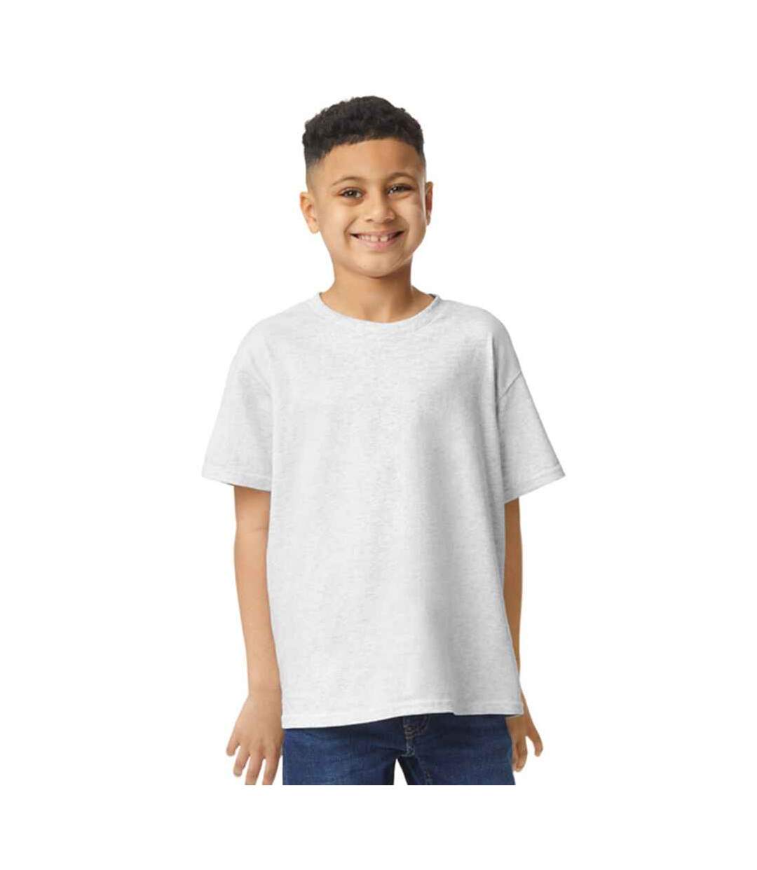 T-shirt enfant gris cendre chiné Gildan-1
