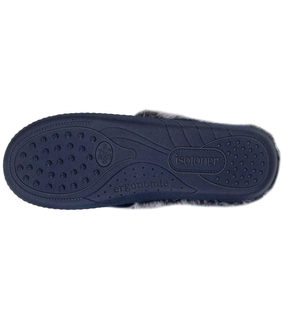 Isotoner Chaussons Mules femme semelle ergonomique confort, velours-5