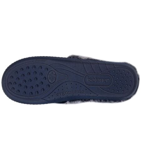 Isotoner Chaussons Mules femme semelle ergonomique confort, velours