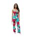 Womens/ladies Printed Waist Tie Spaghetti Strap Jumpsuit Multicoloured AX Paris-2