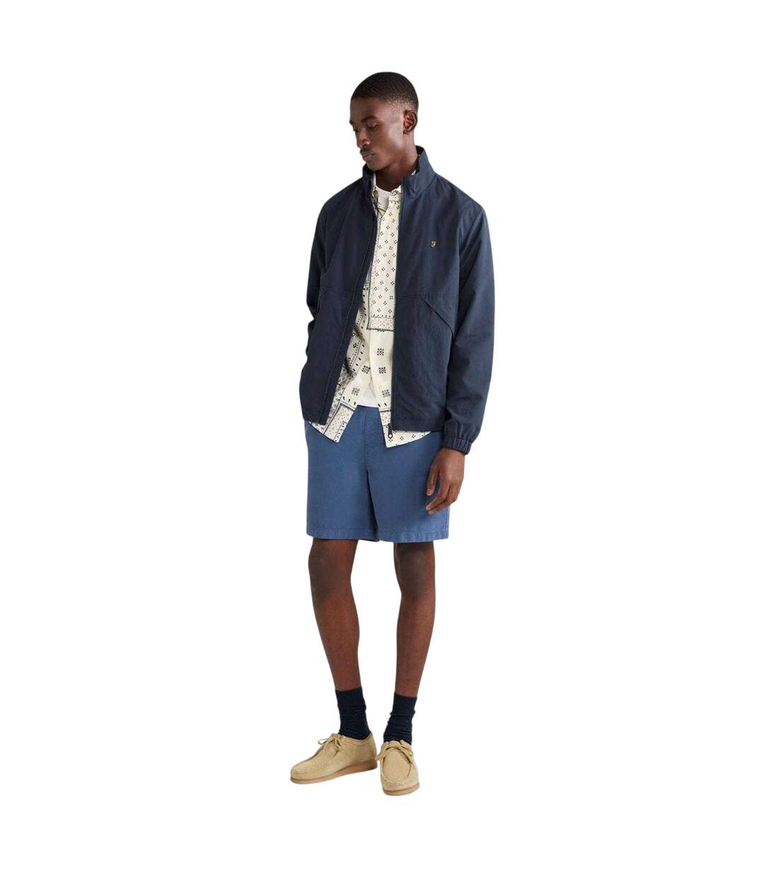 Chemise Manches Courtes Motif/style Imprimé Bandana Homme Écru Farah-4