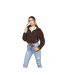 Lily Lane Womens/Ladies Kimora Borg Funnel Neck Hoodie (Brown) - UTBG669-1