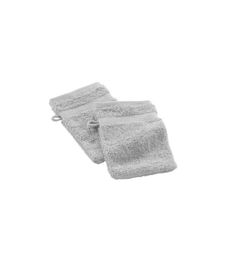Lot de 2 Gants de Toilette Elegance 15x21cm Gris Perle