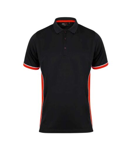 Finden & Hales Mens TopCool Short Sleeve Contrast Polo Shirt (Black/Red/White) - UTRW5389