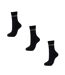 Pack Of 3  Womens/ladies Logo Crew Socks  Black Everlast-2