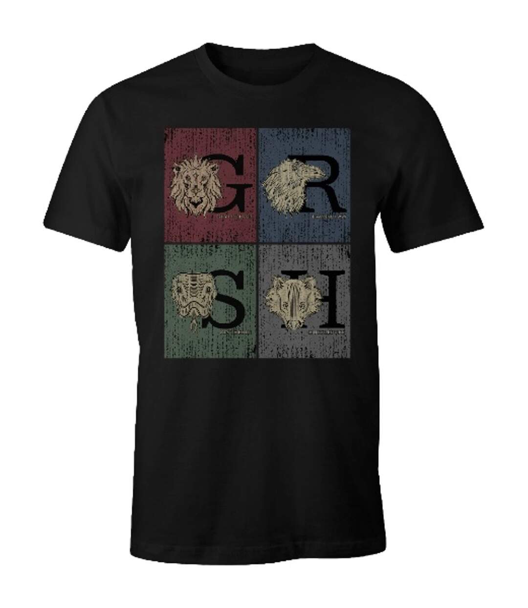 T-shirt Motif/style Grunge Hogwarts Homme Noir Harry Potter-1