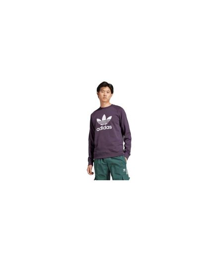 Mens Trefoil Ribbed Crew Neck Sweatshirt Aurora Black Adidas