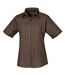 Premier Short Sleeve Poplin Blouse/Plain Work Shirt (Brown) - UTRW1092