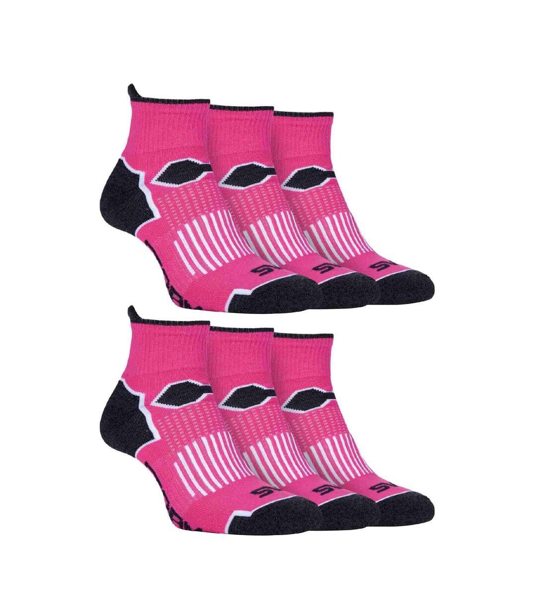 Ladies 6 Pack Arch Support Ankle Socks with Cushioning, Padded Heel & Toe-1