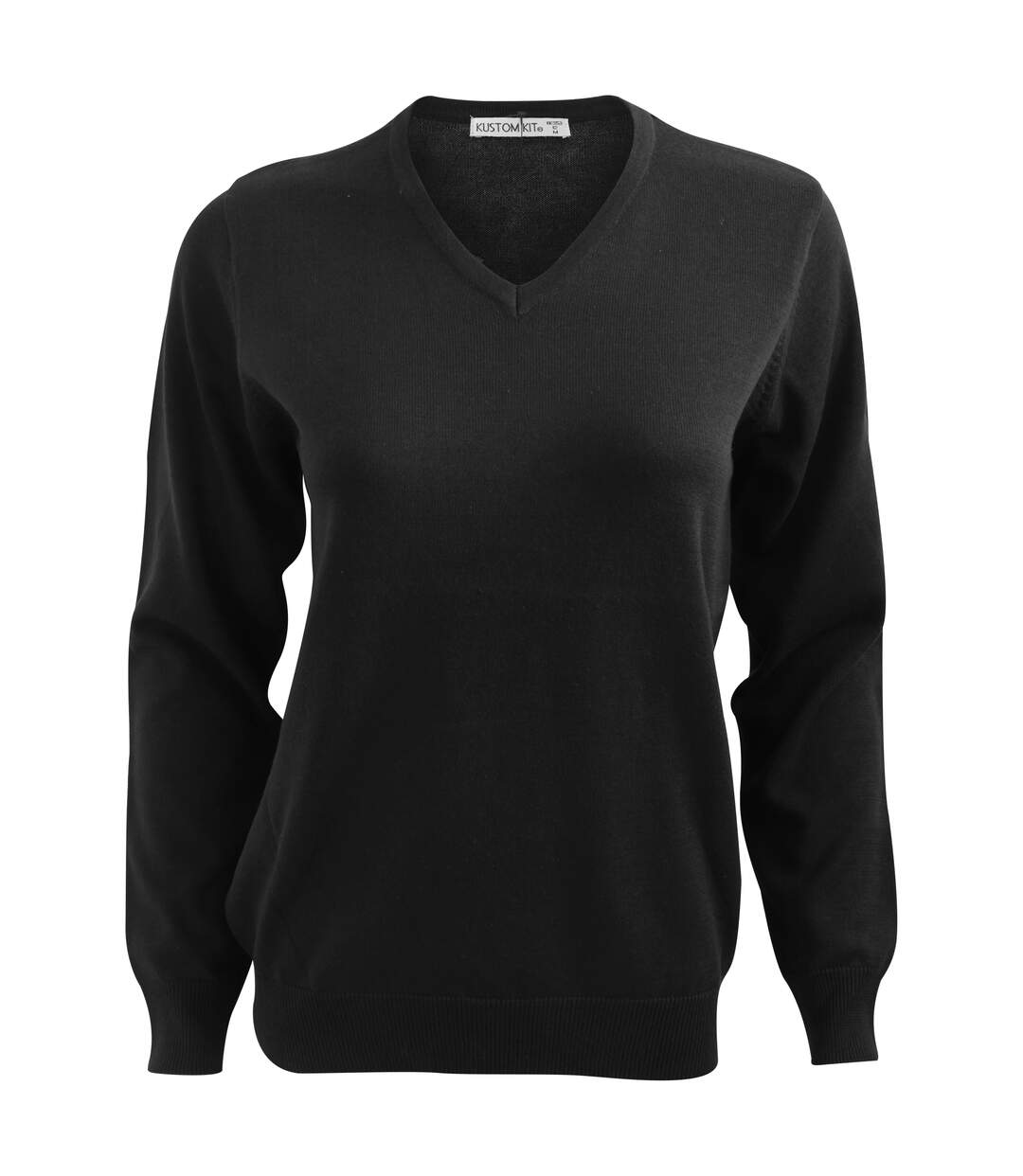 Pull à col en v  arundel pour femme noir Kustom Kit-1