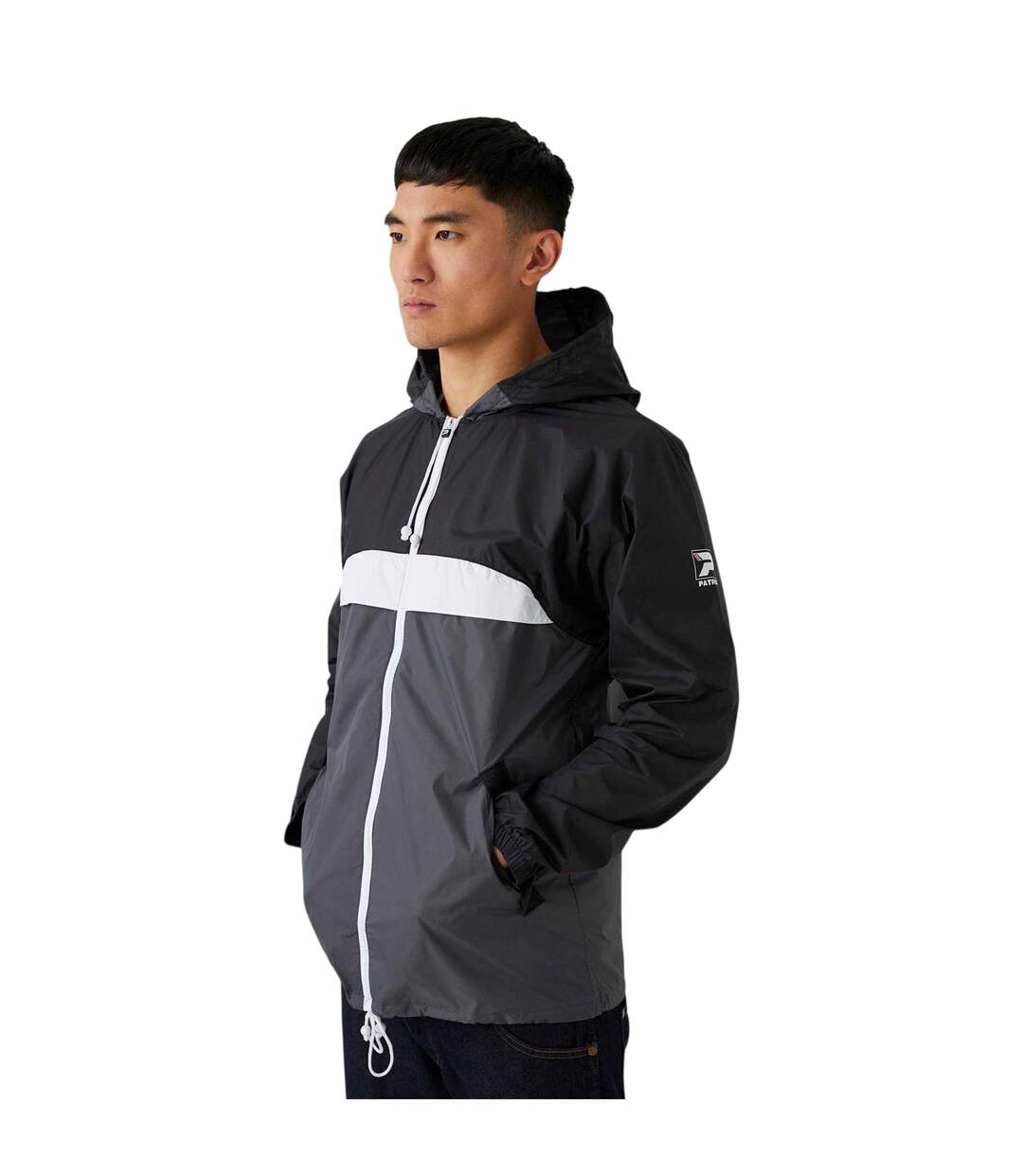 Mens Classic Cagoule Black White Grey Patrick-1
