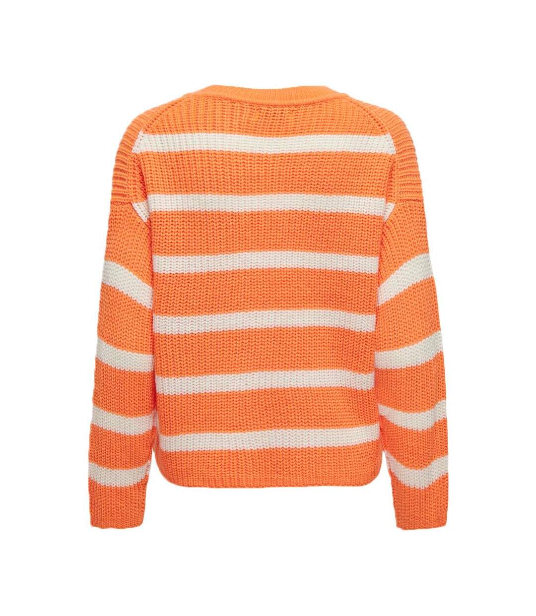 Pull à rayures orange femme jdy stripe-2