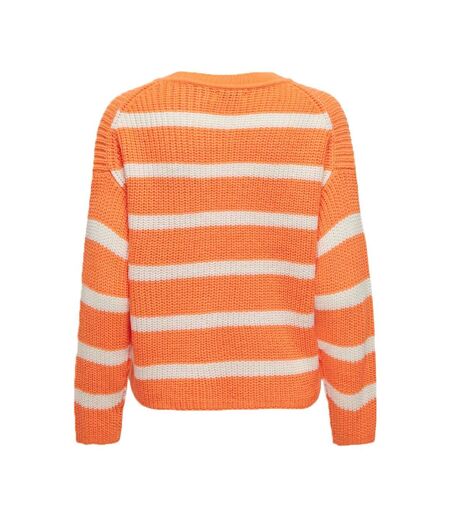 Pull à rayures orange femme jdy stripe