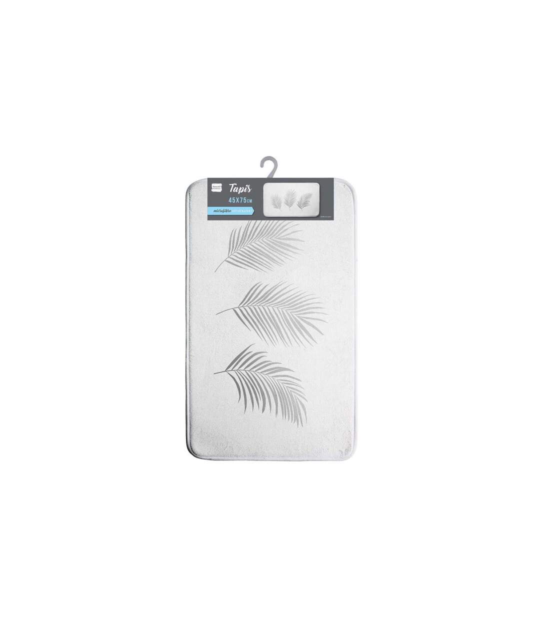 Tapis de Bain Imprimé Orbella 45x75cm Blanc & Argent-3