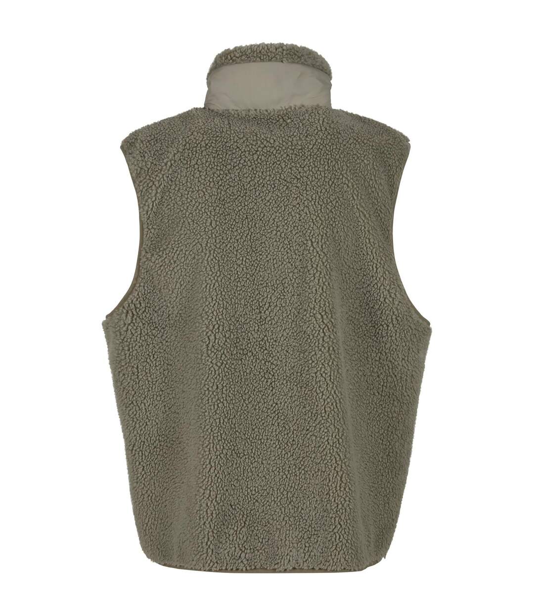 Mens Bonded Sherpa Gilet Pale Olive Build Your Brand-2