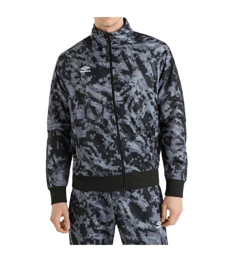 Mens Taped Track Jacket Black Camo Umbro