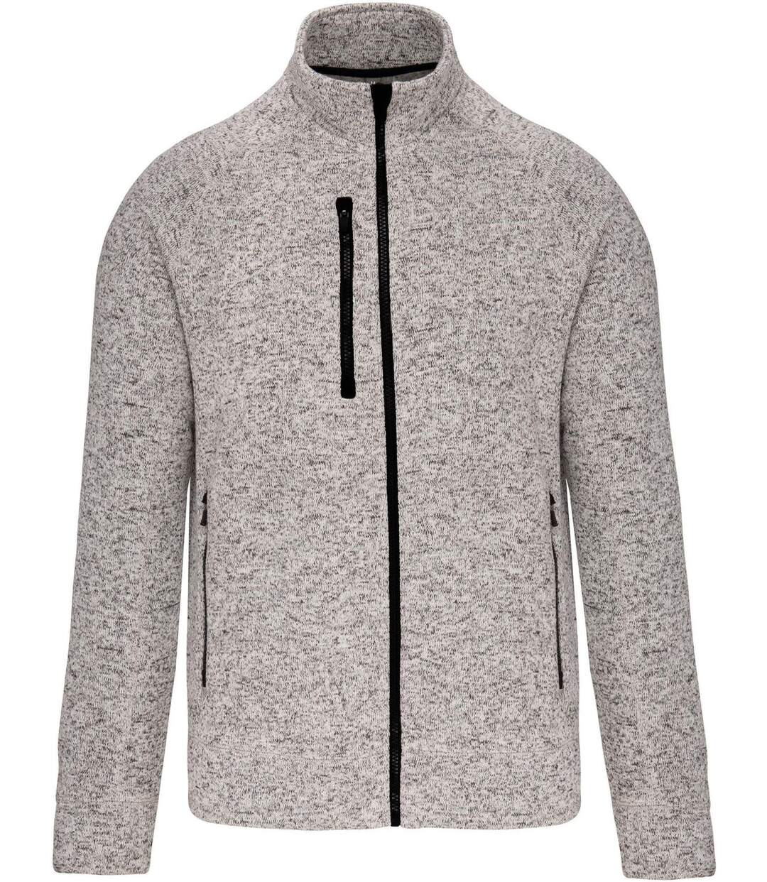 Veste chinée ouverture zippée - homme - K9106 - gris clair-2