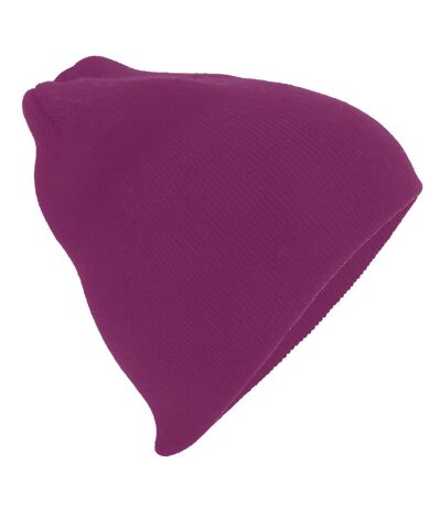 Beechfield Plain Basic Knitted Winter Beanie Hat (Burgundy) - UTRW209