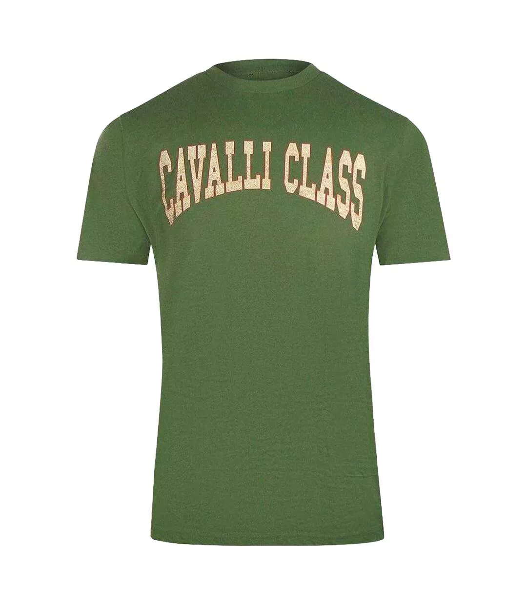 T-shirt Motif Universitaire Homme Vert Cavalli Class-1