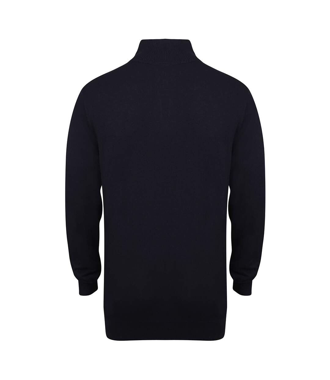 Pull zippé 1/4 à manches longues homme bleu marine Henbury-2