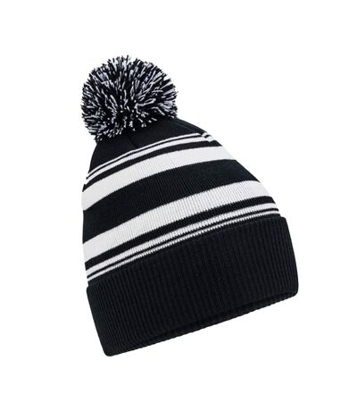 Fan striped beanie black/white Beechfield