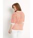 Pull doux rayé ajouré court manches courtes-2