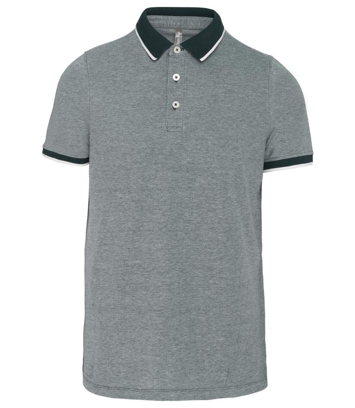 Polo homme mélange bicolore chiné - manches courtes - K266 - gris
