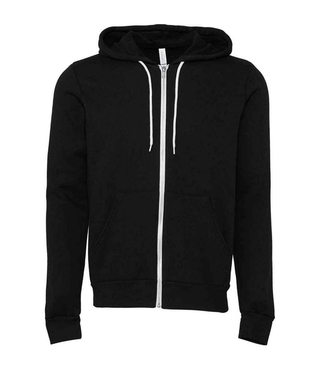 Sweat à capuche zippé en polycoton unisexe pour adultes dtg noir Bella + Canvas-1