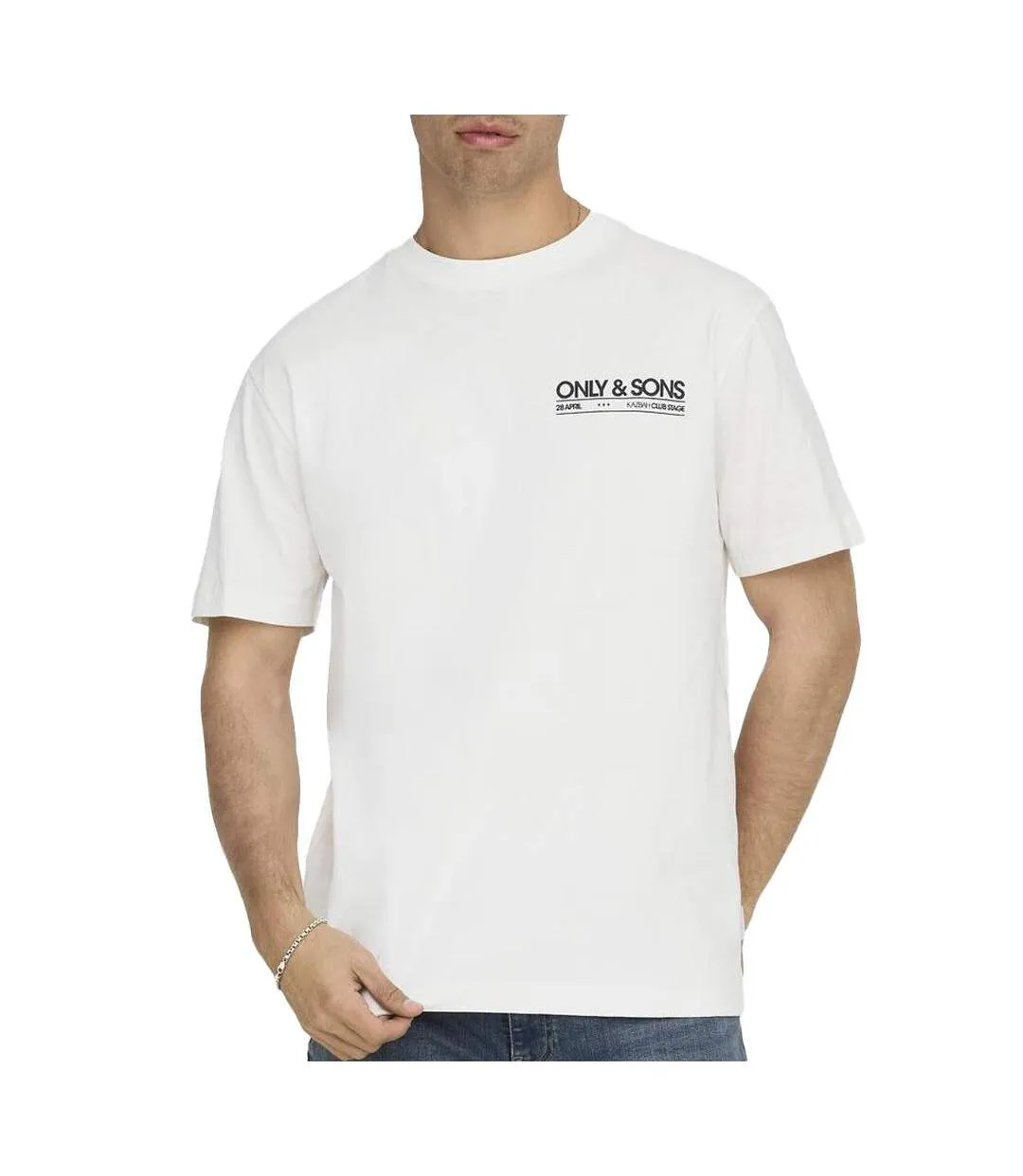T-Shirt blanc homme only & sons kazbah-1