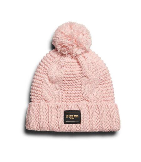 Bonnet rose femme  superdry cable knit beanie