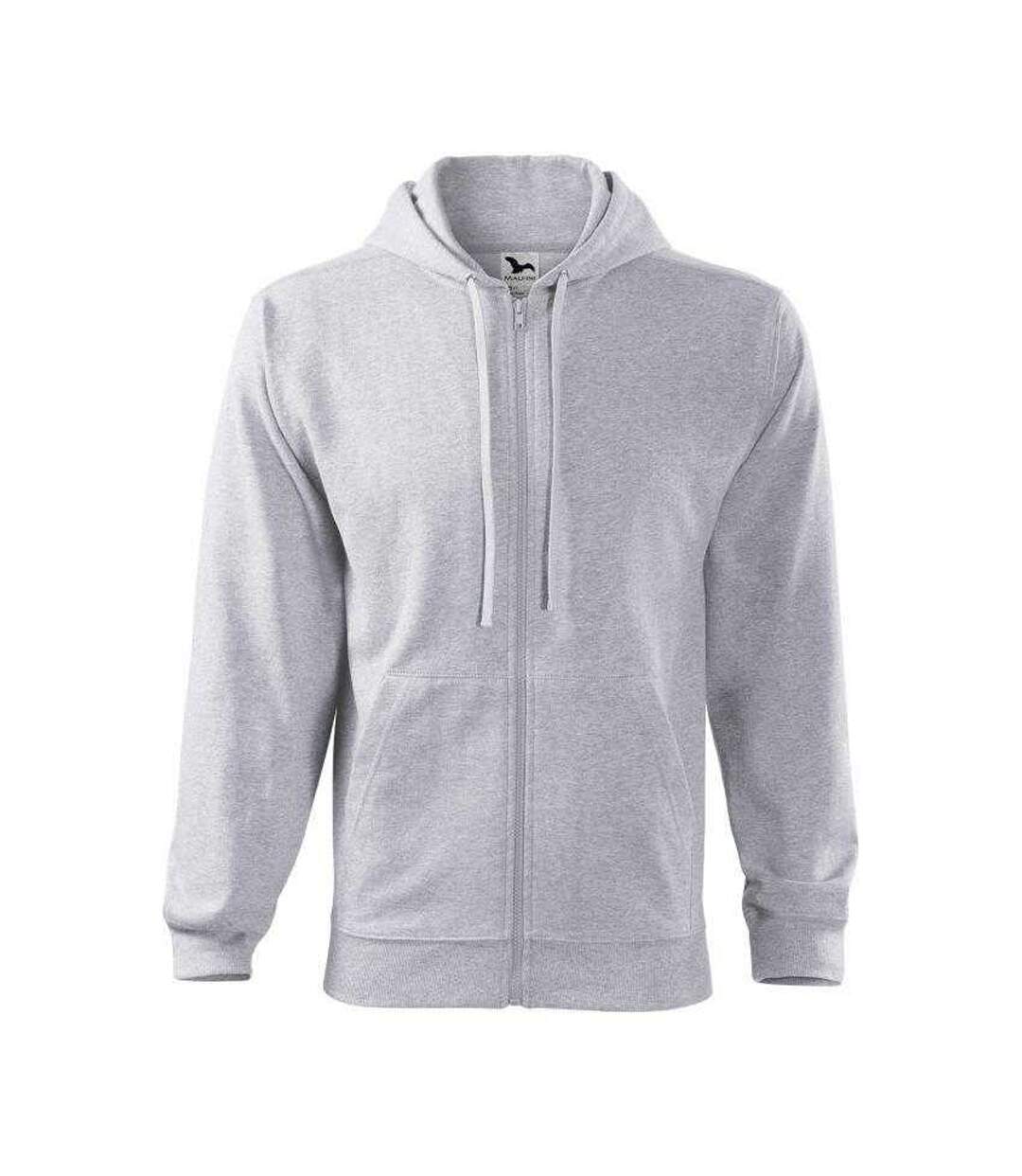 Mens Trendy Fitted Hoodie Light Grey Malfini-1