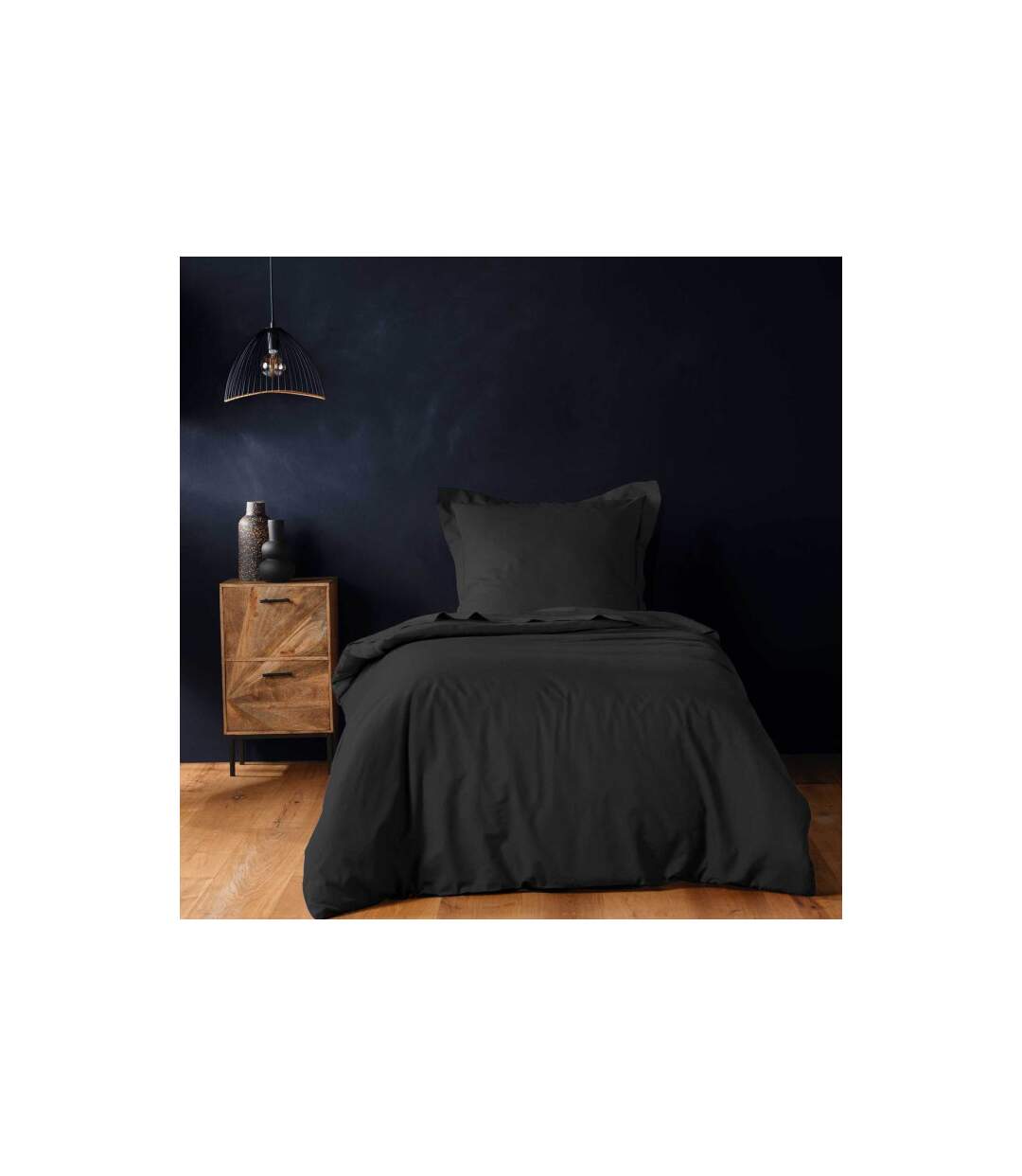 Housse de Couette Lina 140x200cm Noir-1