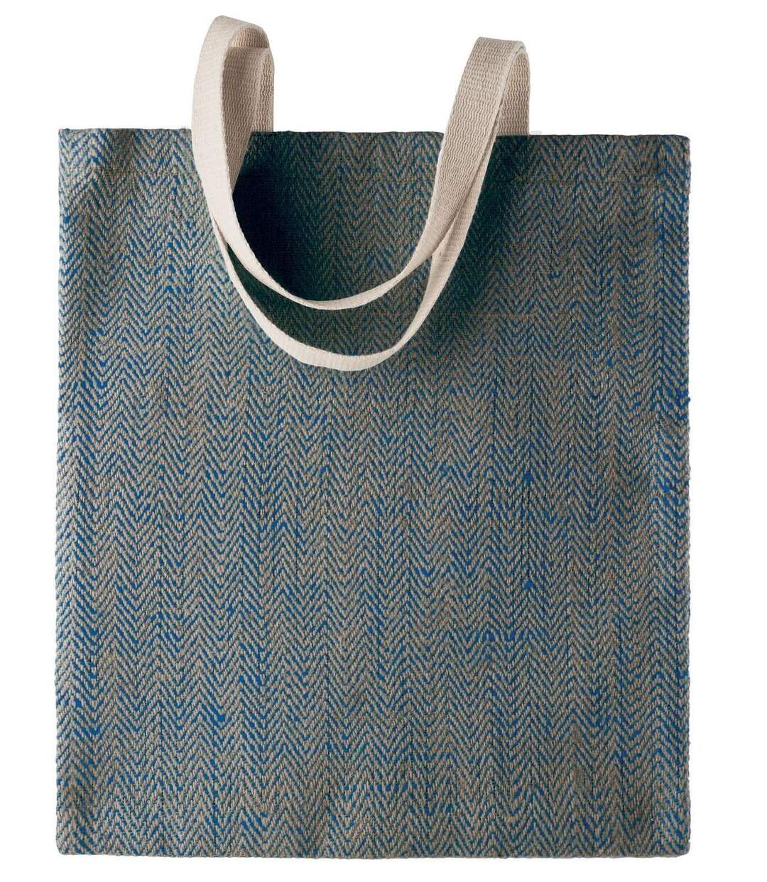 sac en toile de jute teint - KI0226 - bleu et naturel-1