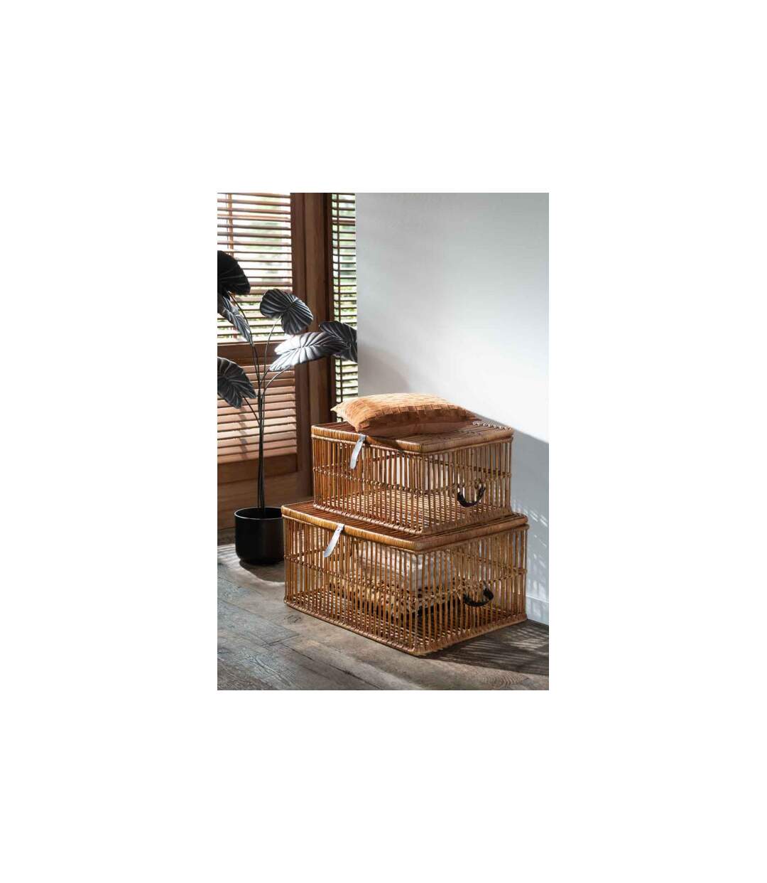 Décoration pour Plante Métal 140cm Marron Foncé-3
