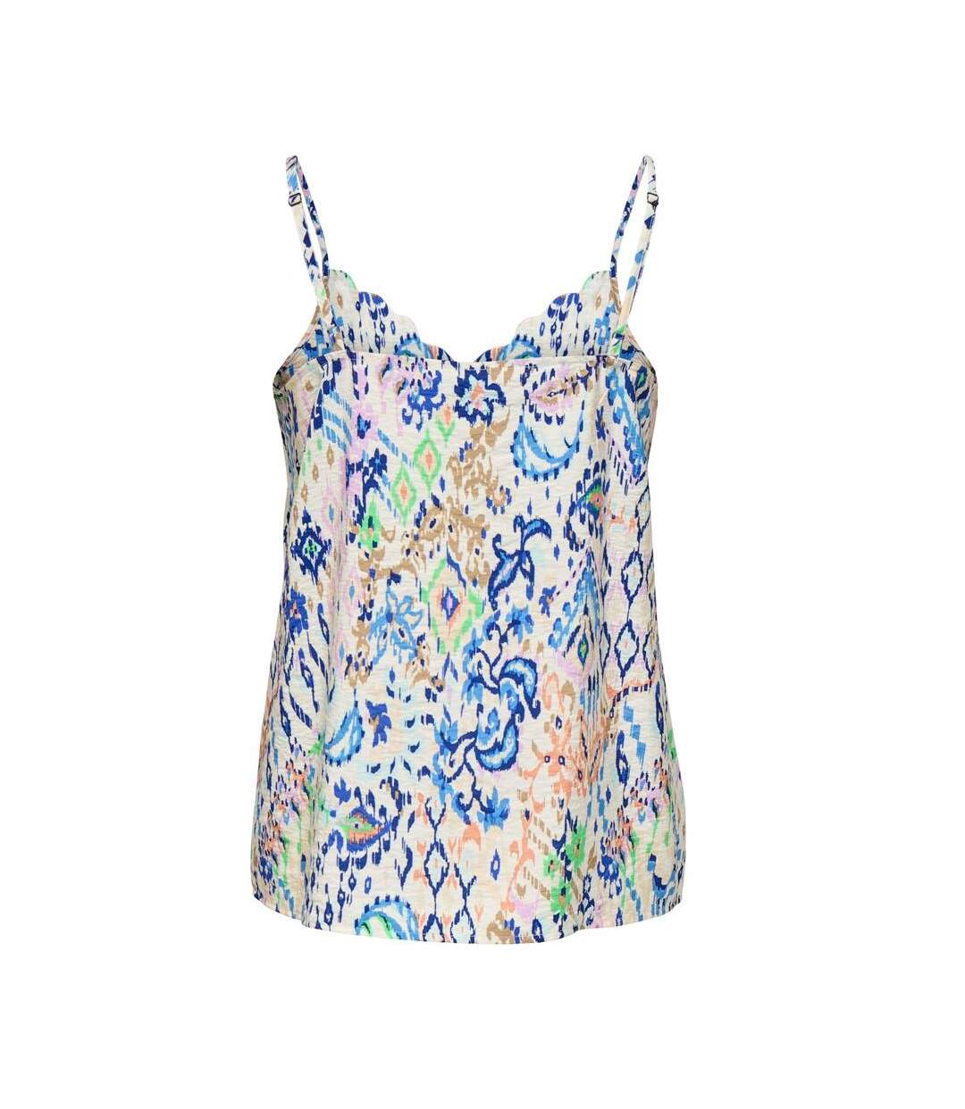 Top blanche/bleu/orange femme jdy troya - l-2